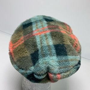 Men's Kangol Plaid Faux Fur Olive Green | Turquoise | Orange | Black Beret Hat NWT