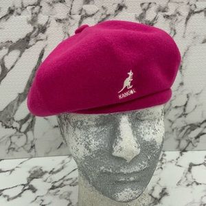 Men's Kangol Wool Jax Beret Hot Pink Hat NWT