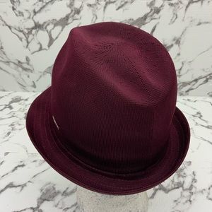 Men's Kangol Tropic Fedora Burgundy Hat NWT