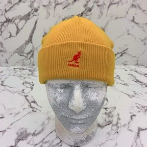 Men's Kangol Cuff Pull On Yellow Mustard Casual Beanies NWT