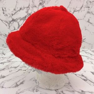 Men's Kangol Red Faux Fur Fuzzy Casual Bucket Hat NWT