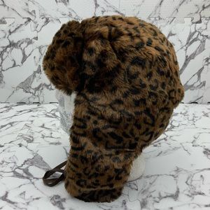 Men's Kangol Leopard Faux Fur Trapper Hat NWT