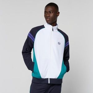 Men’s Sergio Tacchini Navy | White | Aqua | Purple Striped Casual Tracksuit NWT