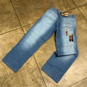 Men's Phat Farm Mid Blue Sandblast Lightweight Denim Pants NWT