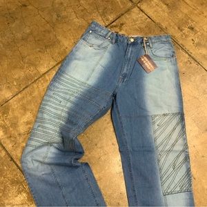 Men's Phat Farm Mid Blue Sandblast Lightweight Denim Pants NWT