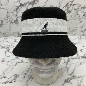 Men's Kangol Bermuda Stripe Black | White Casual Bucket Hats NWT