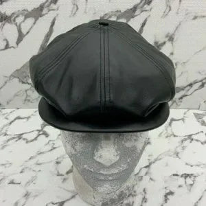 Men's Kangol Faux Black Leather Ripley Beret Hat NWT