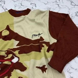 Men's Phat Farm Dk Rust | Wheat | Khaki Crewneck Knit Sweater NWT