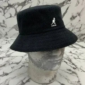 Men's Kangol Faded Black Terry Cloth Bermuda Bucket Hat NWT