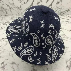 Men's Kangol Navy | White Paisley Wide Brim Casual Hat NWT