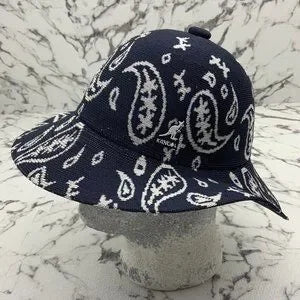 Men's Kangol Navy | White Paisley Wide Brim Casual Hat NWT