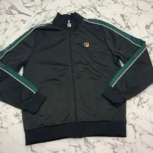 Men’s Fila Black | Green | White Pipping Casual Tracksuits Outfits Sets NWT