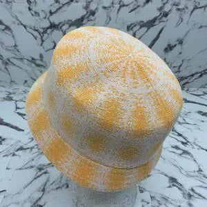 Men's Kangol Grunge Plaid Bin Yellow | White Casual Bucket Hats NWT