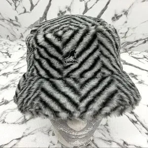 Men's Kangol Grey | Black Faux Fur Bucket Hat NWT