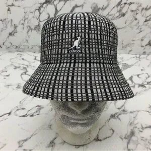 Men's Kangol Prep Plaid Black | Grey | White Lahinch Bucket Hat NWT