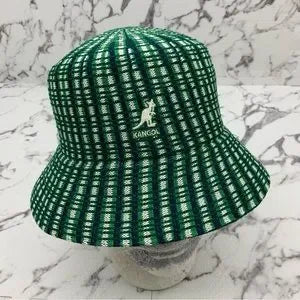 Men's Kangol Prep Plaid Navy | Green | White Lahinch Bucket Hat NWT