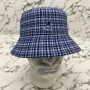 Men's Kangol Prep Plaid Navy | White | Sky Blue Lahinch Bucket Hat NWT