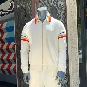 SOLD OUT | Men's Sergio Tacchini Ivory | Multicolor Velour Casual Short Set NWT