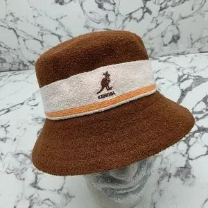 Men's Kangol Bermuda Stripe Brown | Bone | Peach Casual Bucket Hats NWT