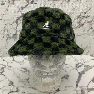 Men's Kangol Faux Fur Black | Green Checkers Lahinch Fuzzy Hat NWT