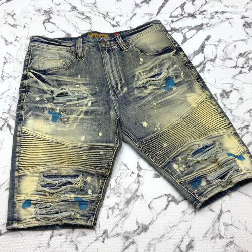 Men’s Fashion Dirty Vintage Ripped Denim Shorts