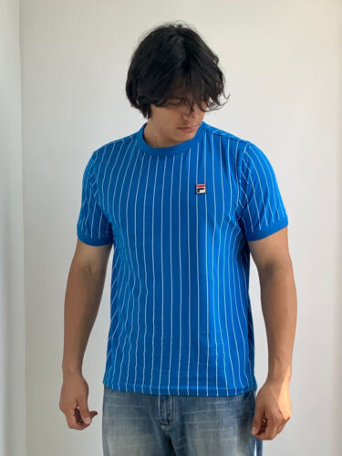 Men's Fila Blue White Striped Short Sleeve Tee Shirt