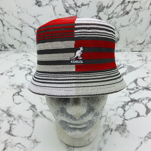 Kangol Digital Stripes Bin White Red Gray Bucket Hat