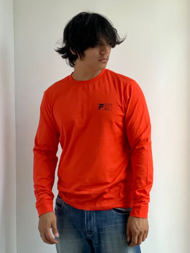 Men's Fila Rust Orange Long Sleeve Tee Shirt