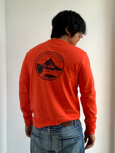 Men's Fila Rust Orange Long Sleeve Tee Shirt