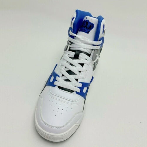 Men's Troop Delta White Black Blue High-Top Sneakers