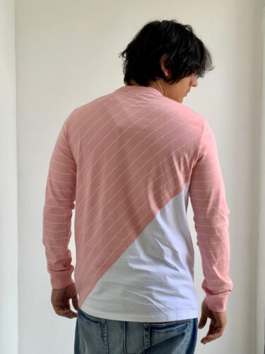 Men's Fila Pink White Long Sleeve Tee Shirt