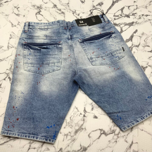 Men's Fashion Medium Sandblast Ripped Denim Shorts