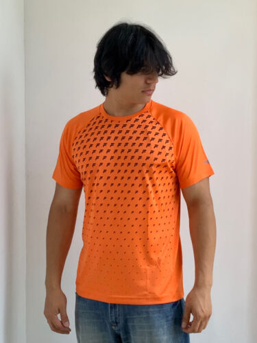 Men's Fila Orange Black Short Sleeve Tee Shirt