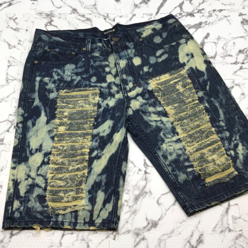 Men’s Fashion Dark Yellow Vintage Studed Denim Shorts