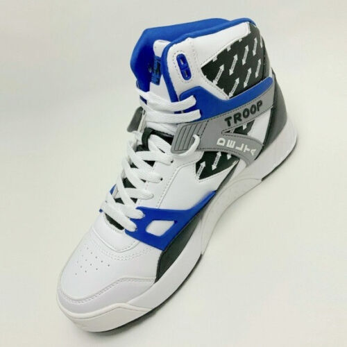 Men's Troop Delta White Black Blue High-Top Sneakers