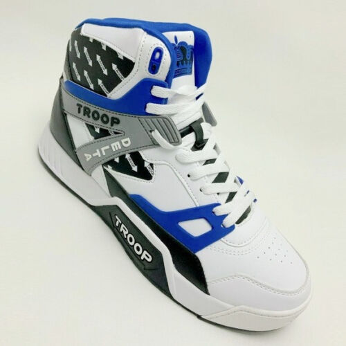 Men's Troop Delta White Black Blue High-Top Sneakers