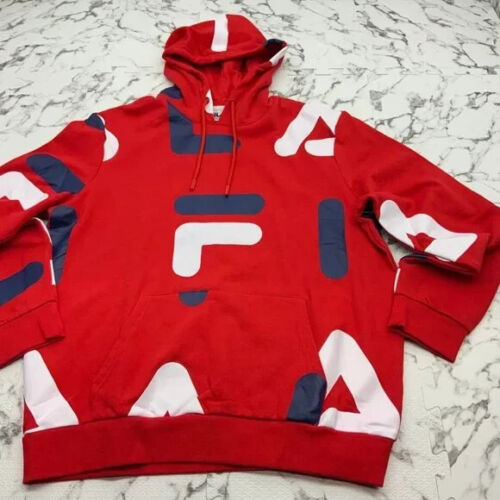 Men's Fila Red All Over Hoodie