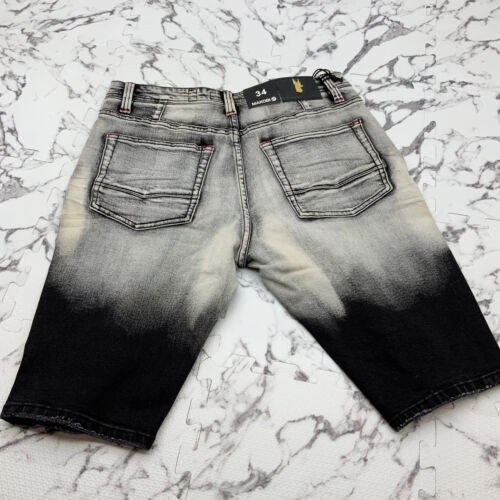 Men's Fashion Off Washed Black Denim Short