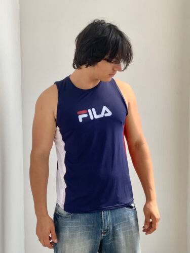 Men's Fila Navy White Red Tank Top