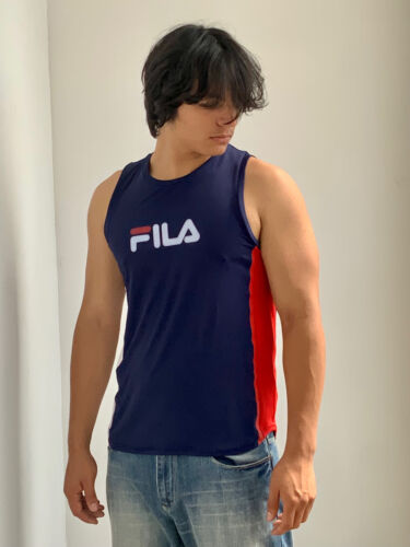 Men's Fila Navy White Red Tank Top