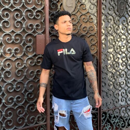 Men's Fila Black | Camouflage Fashion Short Sleeve Tee Shirt