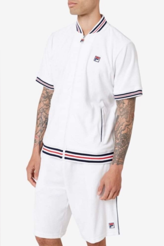 Men’s Fila White Velour Short Set