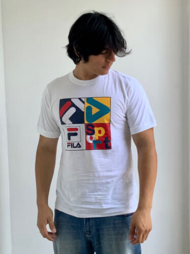 Men's Fila White Multi Short Sleeve Tee Shirt