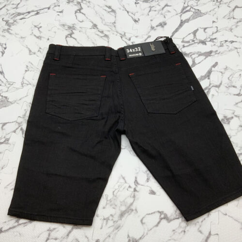 Men's Fashion Jet Black Ripped Denim Short