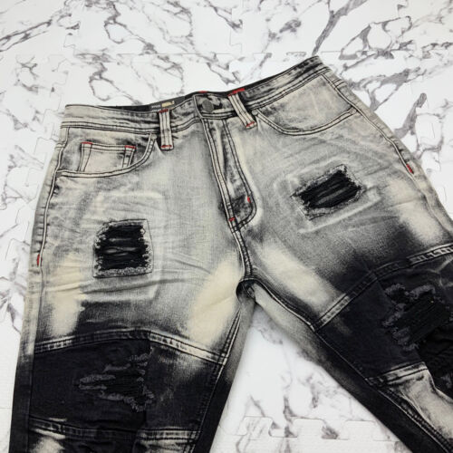 Men's Fashion Off Washed Black Denim Short