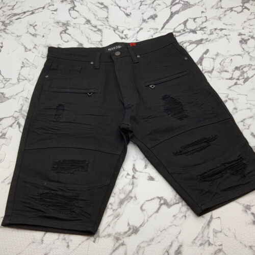 Men's Fashion Jet Black Denim Short