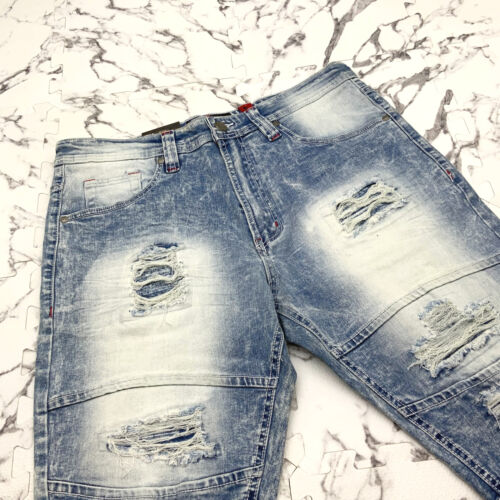 Men’s Fashion Medium Sandblast Ripped Denim Shorts