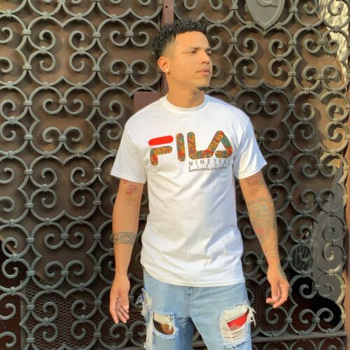 Men's Fila White | Pumpkin Camo Fila Short Sleeve Tee Shirt