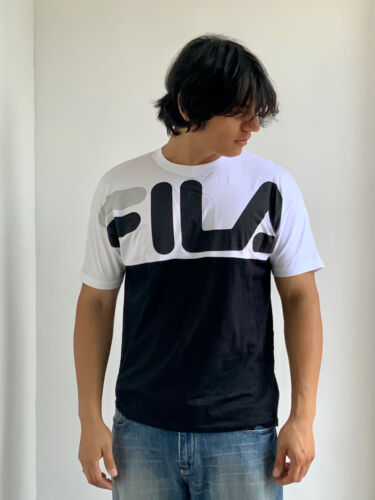 Men's Fila Black White Grey Short Sleeve Tee Shirt