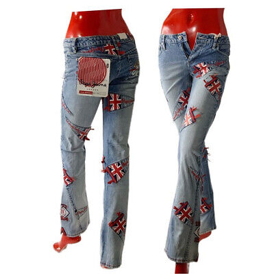 Women’s Pepe Jeans British Stonewash Low Rise Denim Stretch Flared Jeans Bootcut